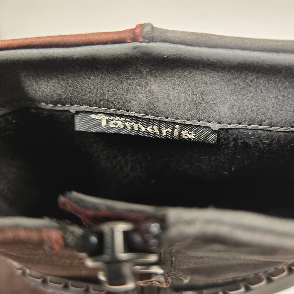 Tamaris Studded Harness Boot Leather Nubuck Colorblock EU 38 US 7.5 Moto Western - Picture 12 of 15